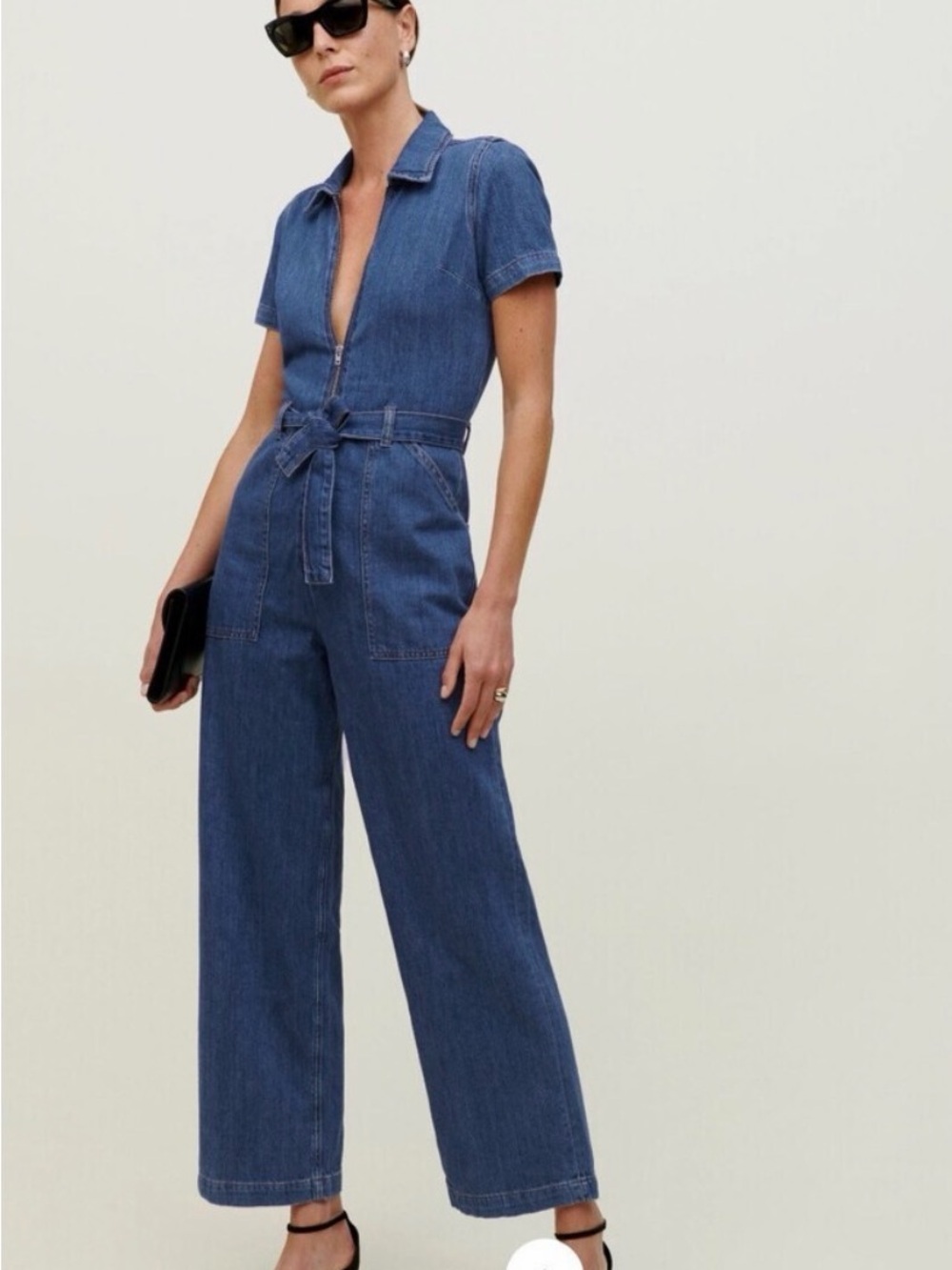 Reformation Cassidy Denim Jumpsuit in Indio